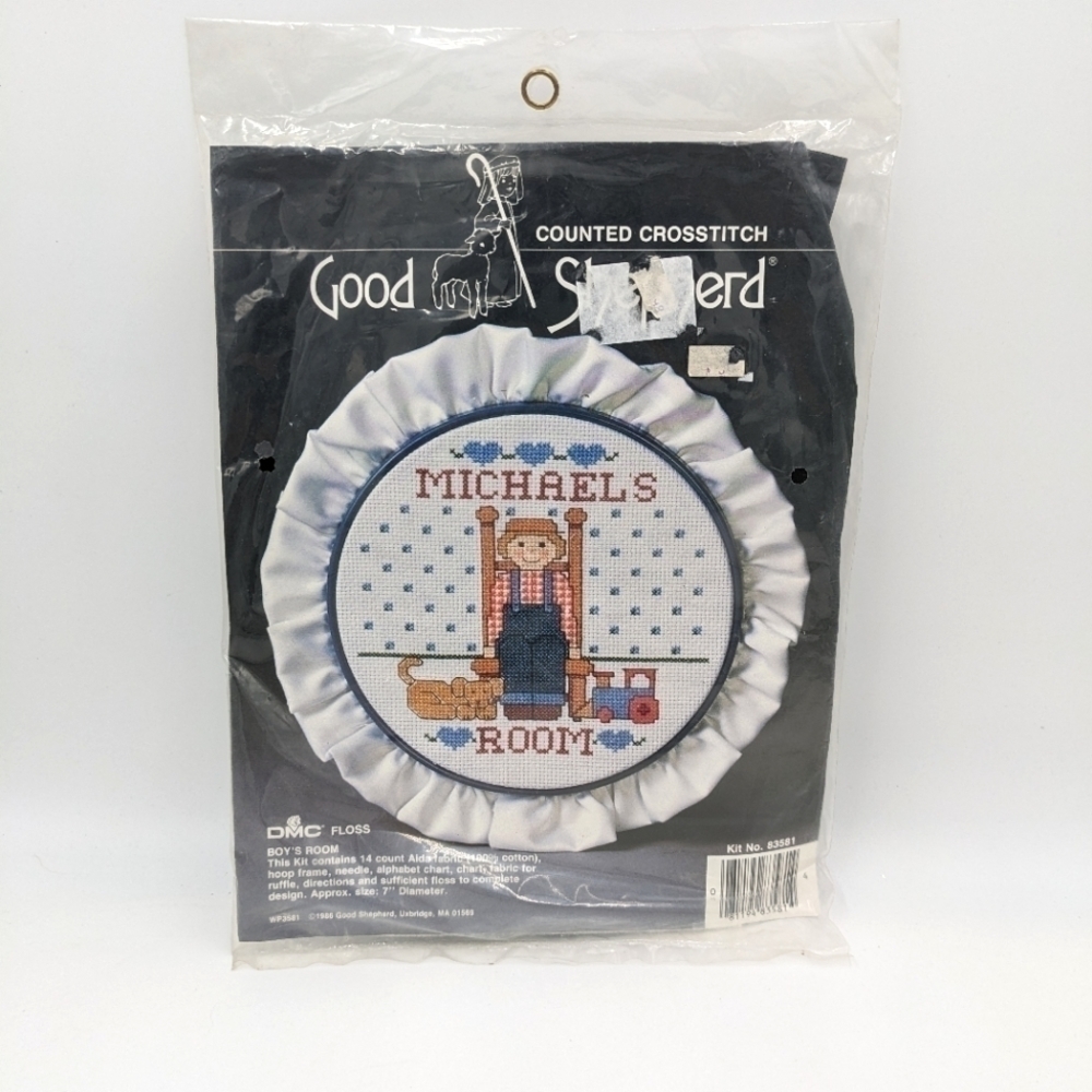 NWT Good Shepherd Counted Cross Stitch Kit Boy's Room